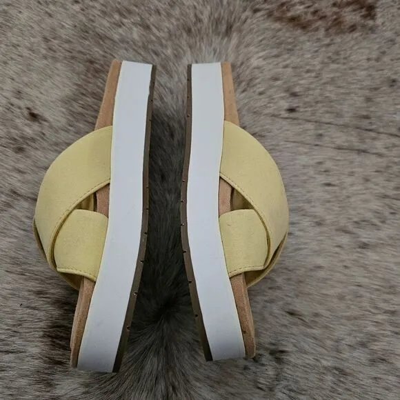Koolaburra by UGG Carenza Women's Slide Sandals Yellow Size 8 NEW