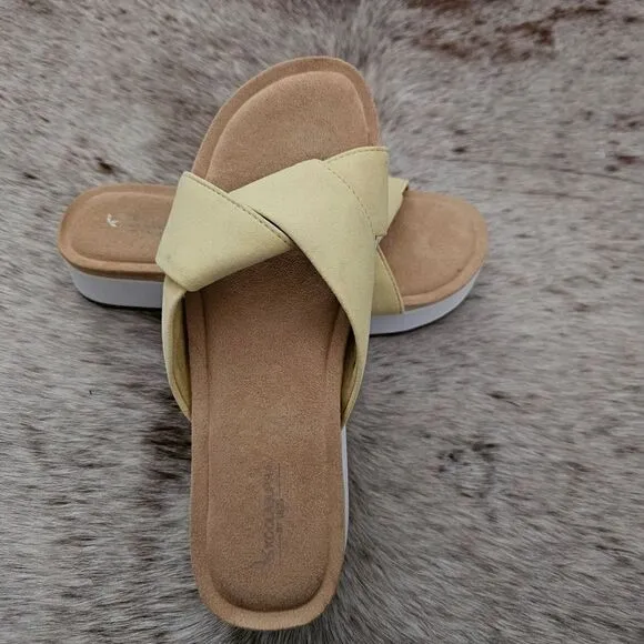 Koolaburra by UGG Carenza Women's Slide Sandals Yellow Size 8 NEW