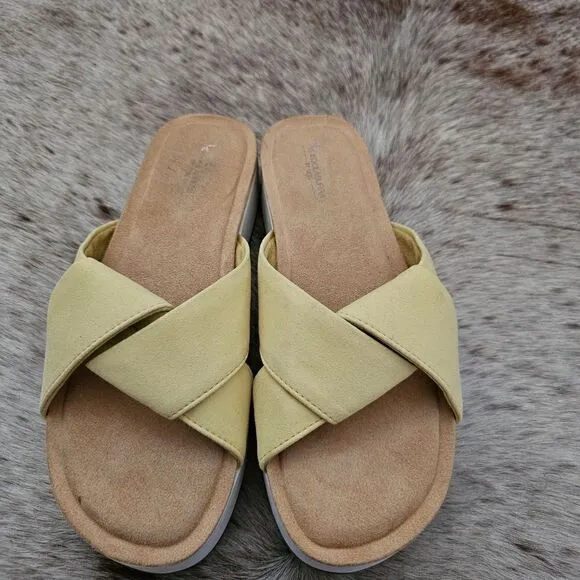 Koolaburra by UGG Carenza Women's Slide Sandals Yellow Size 8 NEW