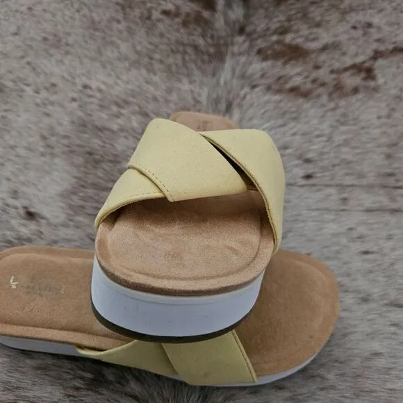 Koolaburra by UGG Carenza Women's Slide Sandals Yellow Size 8 NEW