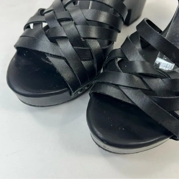 Kork-Ease Black Berryessa Black Leather Sandals size 11