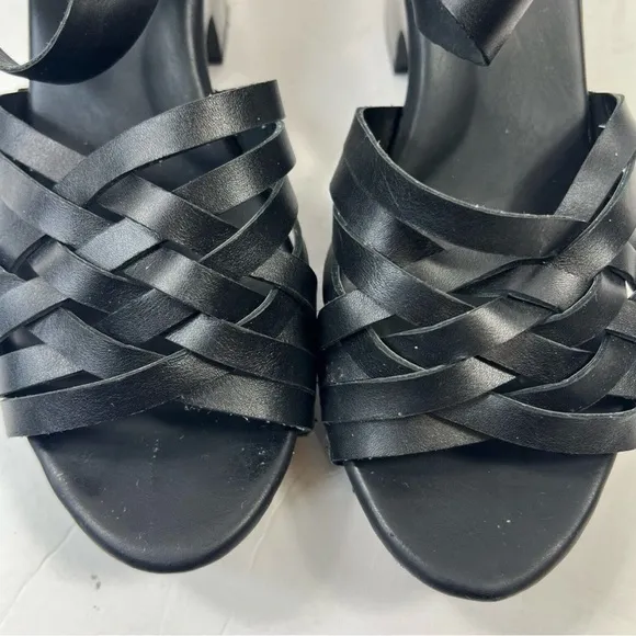 Kork-Ease Black Berryessa Black Leather Sandals size 11