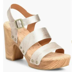 Kork Ease Della Slingback Platform Sandals Light Gold Metallic Size 11M