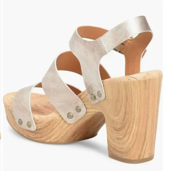 Kork Ease Della Slingback Platform Sandals Light Gold Metallic Size 11M