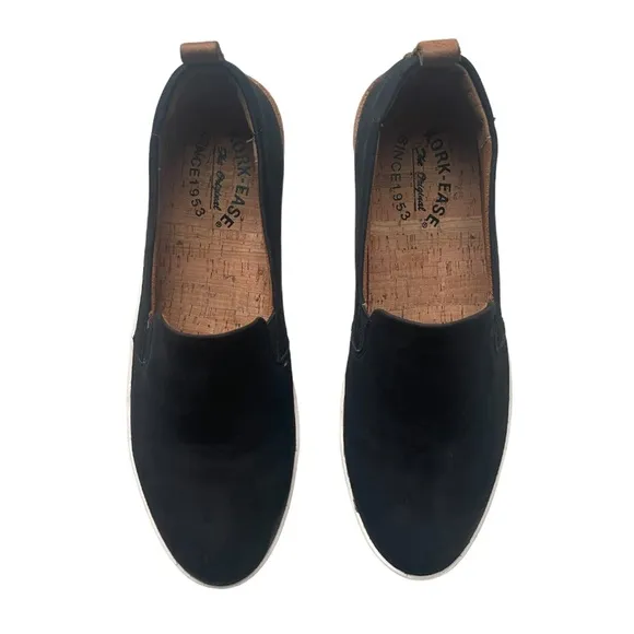 Kork Ease Peyton Black Leather Slip-On Sneaker