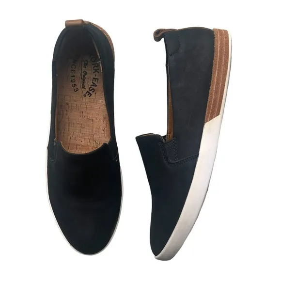 Kork Ease Peyton Black Leather Slip-On Sneaker
