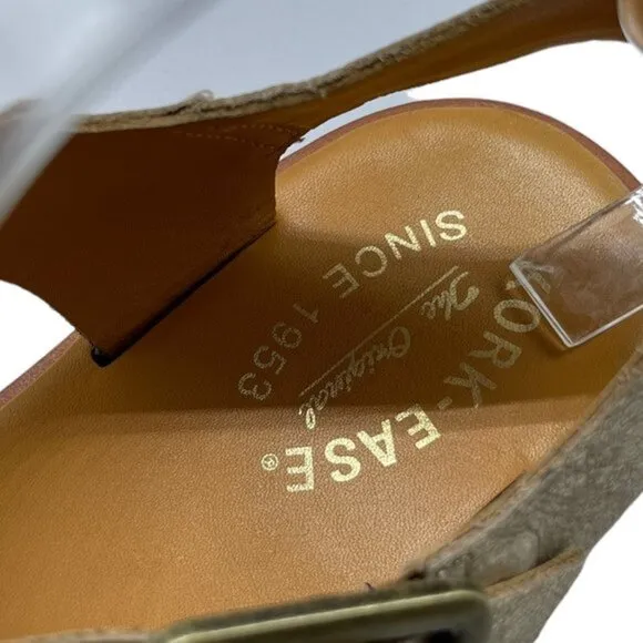 Kork-Ease Women's Nara Leather Gold Metallic Sandals Size 9