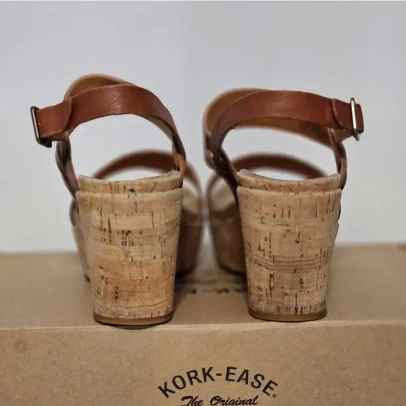 Kork Ease, Wedge sandals in soft full grain leather. EUC-Size 9