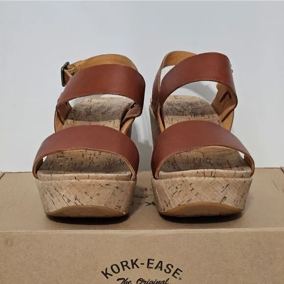 Kork Ease, Wedge sandals in soft full grain leather. EUC-Size 9