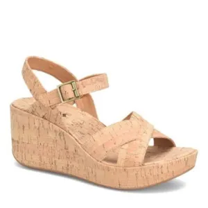 Korks by Kork-Ease Denica II Cork Sandals Wedge Platform Natural Size 10 NEW