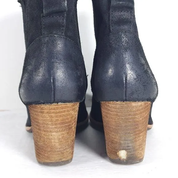 Korks By Kork Ease Verdelet US 7,5 M Leather Ankle Pull On Wedge Booties Boots