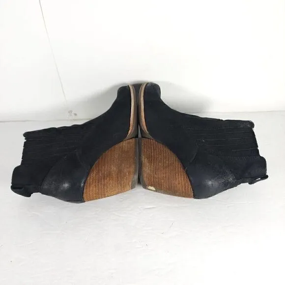 Korks By Kork Ease Verdelet US 7,5 M Leather Ankle Pull On Wedge Booties Boots