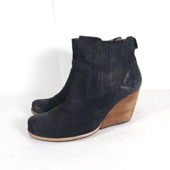 Korks By Kork Ease Verdelet US 7,5 M Leather Ankle Pull On Wedge Booties Boots
