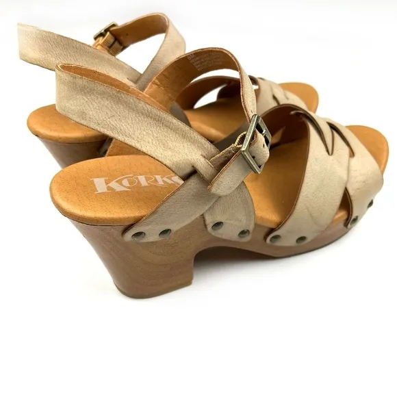 Korks Kork Ease Desiree Cream Vegan Leather Platform Sandals size 8