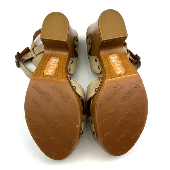 Korks Kork Ease Desiree Cream Vegan Leather Platform Sandals size 8