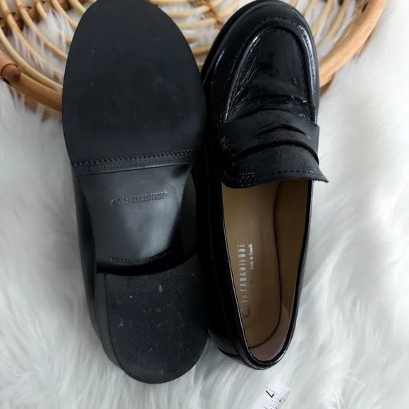 La Canadienne Women's Dominic Slip On Loafer Flats Black Slip On Platform