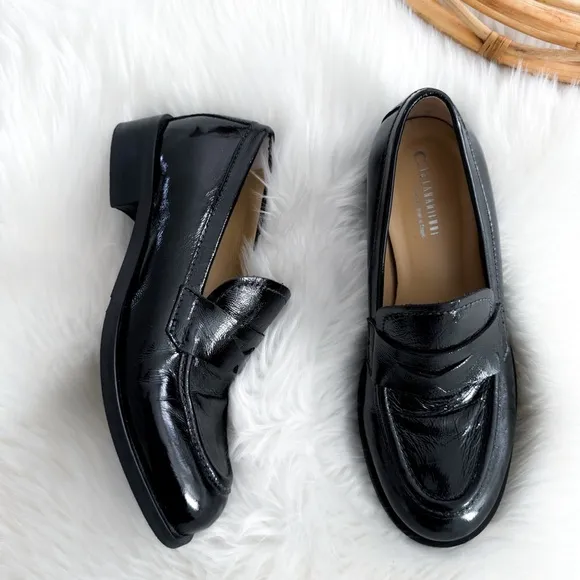 La Canadienne Women's Dominic Slip On Loafer Flats Black Slip On Platform