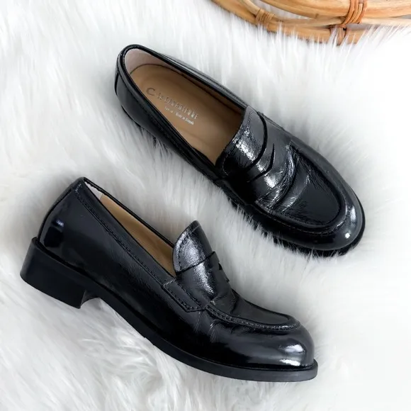 La Canadienne Women's Dominic Slip On Loafer Flats Black Slip On Platform