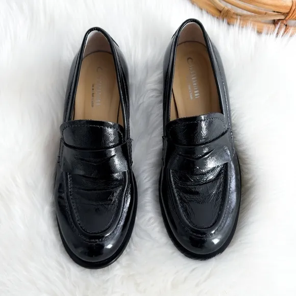 La Canadienne Women's Dominic Slip On Loafer Flats Black Slip On Platform