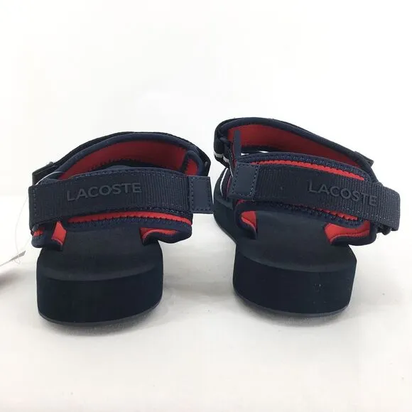Lacoste Men 12 Suruga Athletic Sandals Navy Blue Hook Loop Adjustable NEW