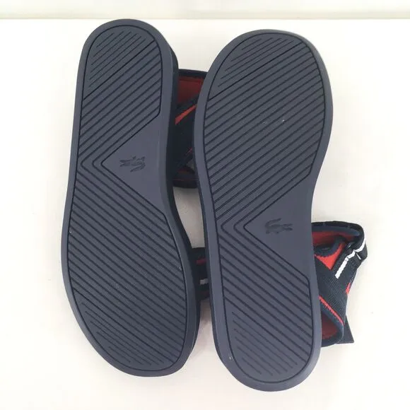 Lacoste Men 12 Suruga Athletic Sandals Navy Blue Hook Loop Adjustable NEW