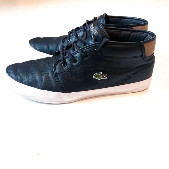 Lacoste Men's Ampthill Chunky Leather High-Top Trainer Sneakers Chukka  Size 13