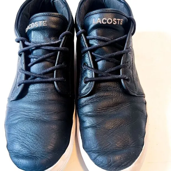 Lacoste Men's Ampthill Chunky Leather High-Top Trainer Sneakers Chukka  Size 13