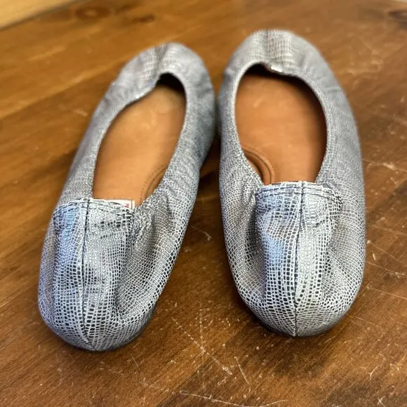 Lanvin Ballerina Flats Metallic Leather sz 6 taupe feminine minimalist coquette