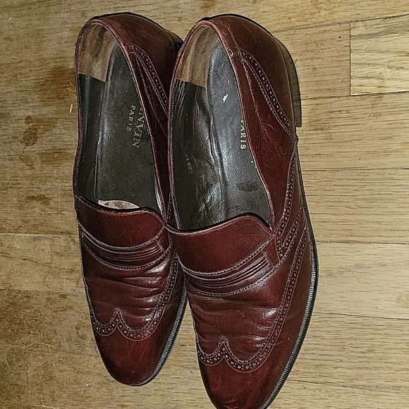 LANVIN PARIS Men's Leather Designer Business Casual Loafers Career Formal 10