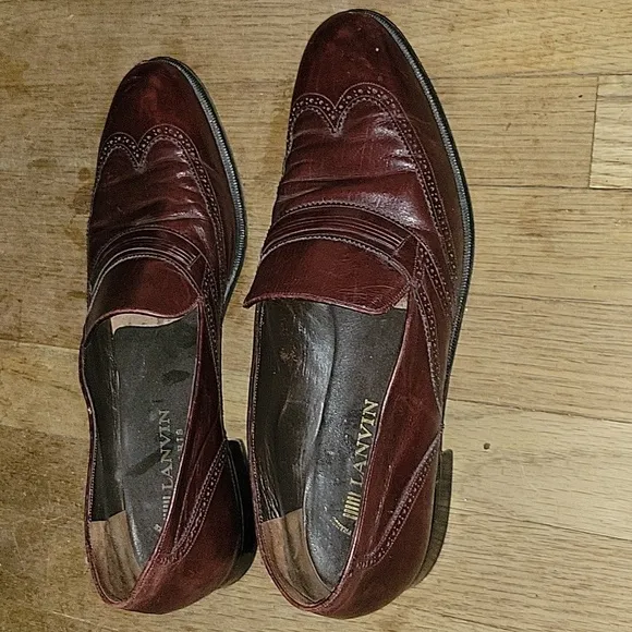 LANVIN PARIS Men's Leather Designer Business Casual Loafers Career Formal 10