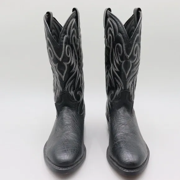 Laredo Boots 28-1820 Mens Size 9.5D US Black Leather Western Cowboy Boots