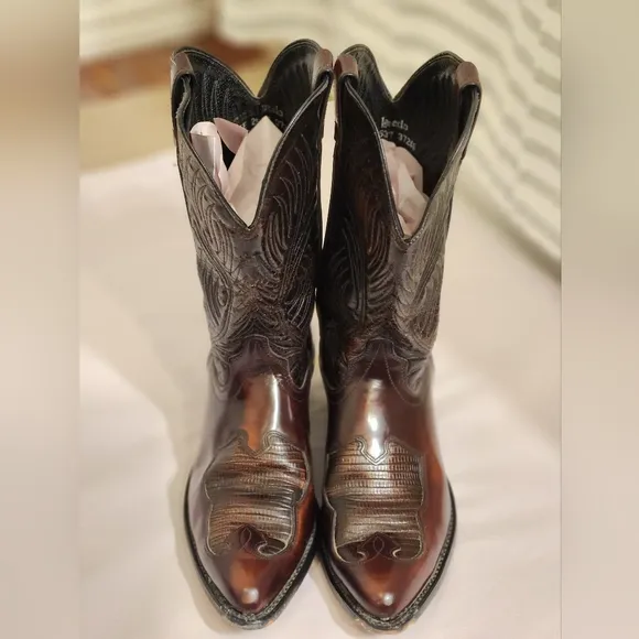 Laredo Men's cowboy boots leather dark  11.5 EE Made in USA