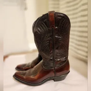 Laredo Men's cowboy boots leather dark  11.5 EE Made in USA