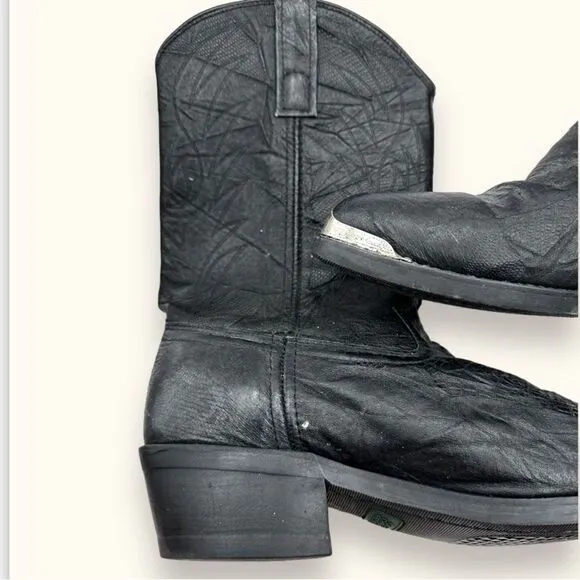LAREDO Mens 9.5 Black Leather Cowboy Western Boots Style 68610 Metal Toe
