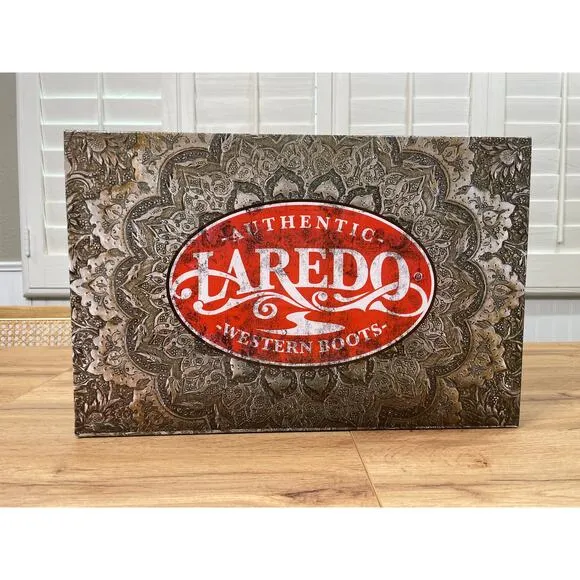 Laredo Women's Sylvan Embellished Western Boots Gray Leather Size 8.5 NIB Cowboy