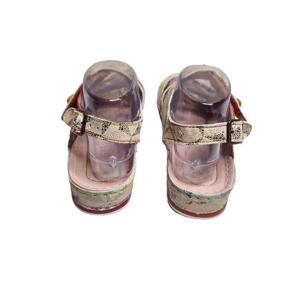 L'atiste by spring step Payokya women's colorful strappy summer sandals Sz 10.5