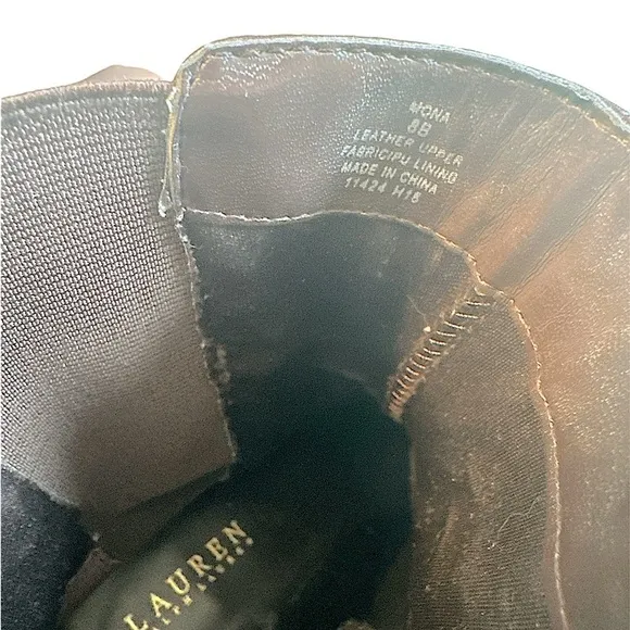 Lauren Ralph Lauren Leather Mona Brown Pull On Boots size 8