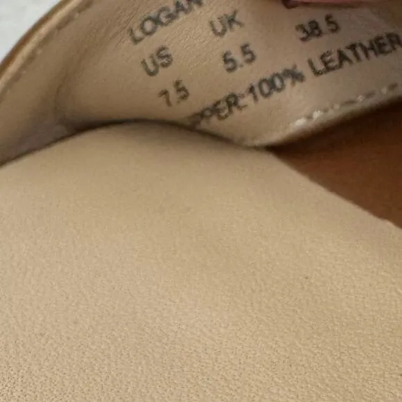 LAUREN RALPH LAUREN LOGAN HEELED SANDALS IN DEEP SADDLE TAN NWOB SIZE 7.5B