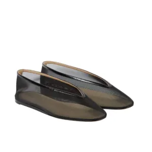 Le Monde Beryl Luna Ballet Flats Womens 41.5 11.5 Black Mesh Leather Trim Shoes