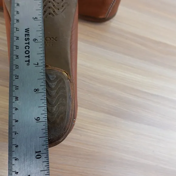 Leather Boat Loafers Womens 7.5 D GEOX Respira Tan Deck Tie Moccasin Nautical