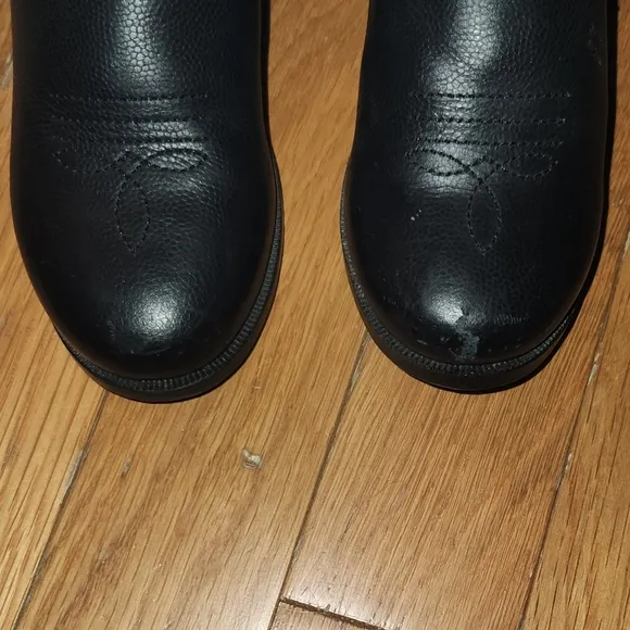 LEATHER MASTERSON BOOT COMPANY BLACK COWBOY BOOTS SIZE 7 TODDLER ADORABLE