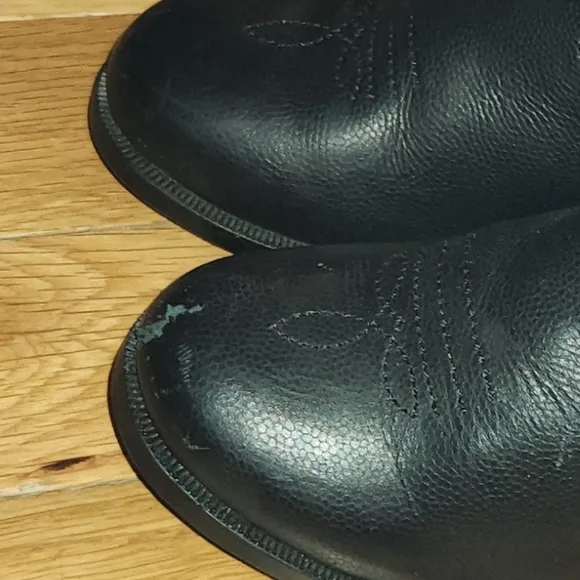 LEATHER MASTERSON BOOT COMPANY BLACK COWBOY BOOTS SIZE 7 TODDLER ADORABLE