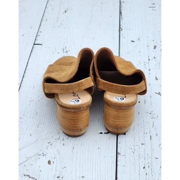 Lemare ITALY Made Women Brown Suede Leather Block Heels Sandals Sz US 6.5 EU 37
