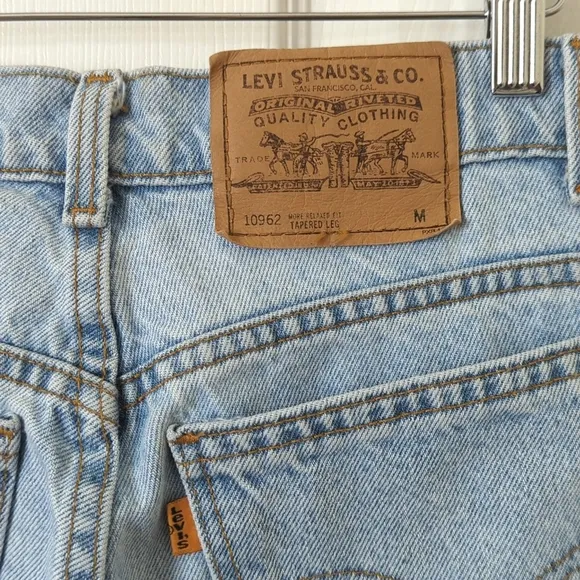 Levi's 90's Vintage 10962 Orange Tab More Relaxed Fit Tapered Leg Jeans Blue 9