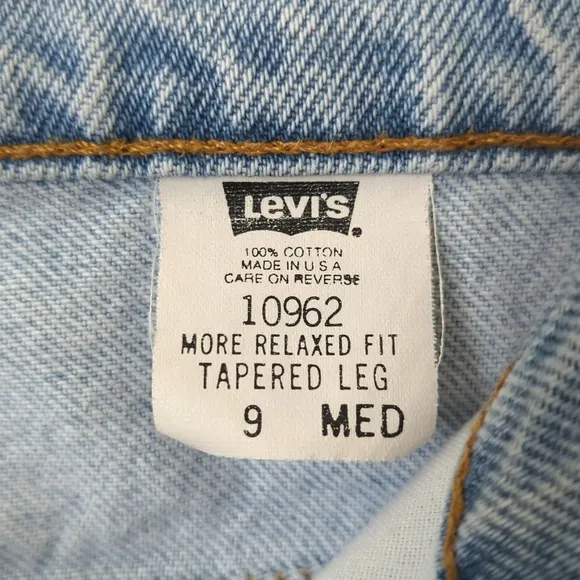Levi's 90's Vintage 10962 Orange Tab More Relaxed Fit Tapered Leg Jeans Blue 9