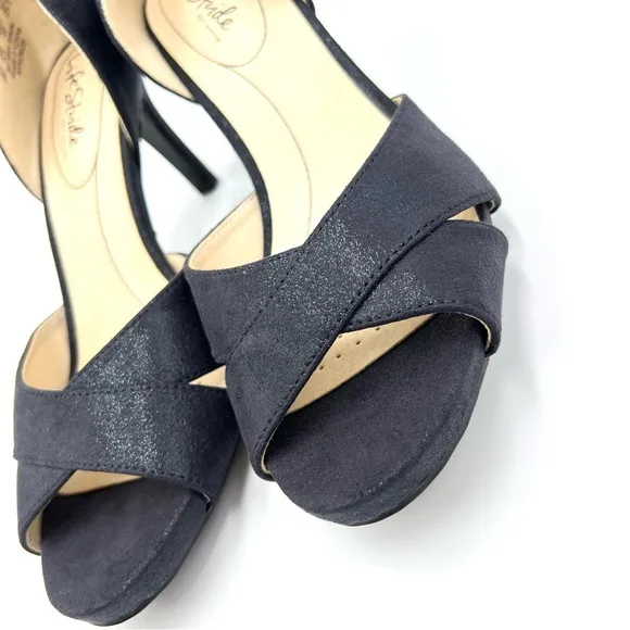 LifeStride Womens Mykonos Black Sparkle D'Orsay Open Toe Heels Pumps Shoes 9 M