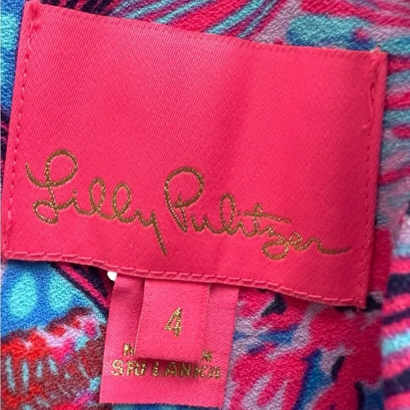 Lilly Pulitzer Arcella  Elbow Sleeve Dress Ruby Red Wild Times NWOT - Size 4