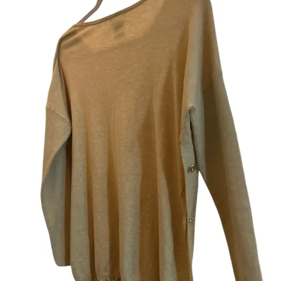 Lilly Pulitzer Glenda Heathered Sand Bar Tan Fringe Coolmax Sweater