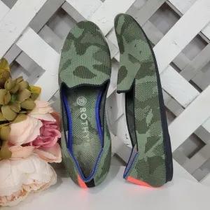 Limited Edition Rothy's Olive Camo Round Toe Loafers Size 7.5