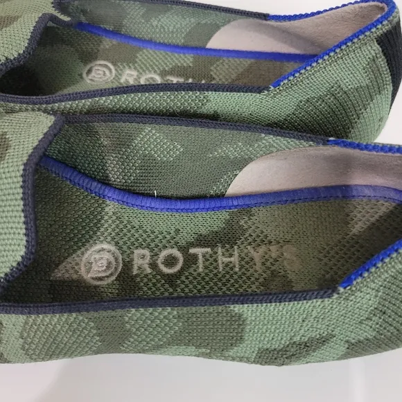 Limited Edition Rothy's Olive Camo Round Toe Loafers Size 7.5